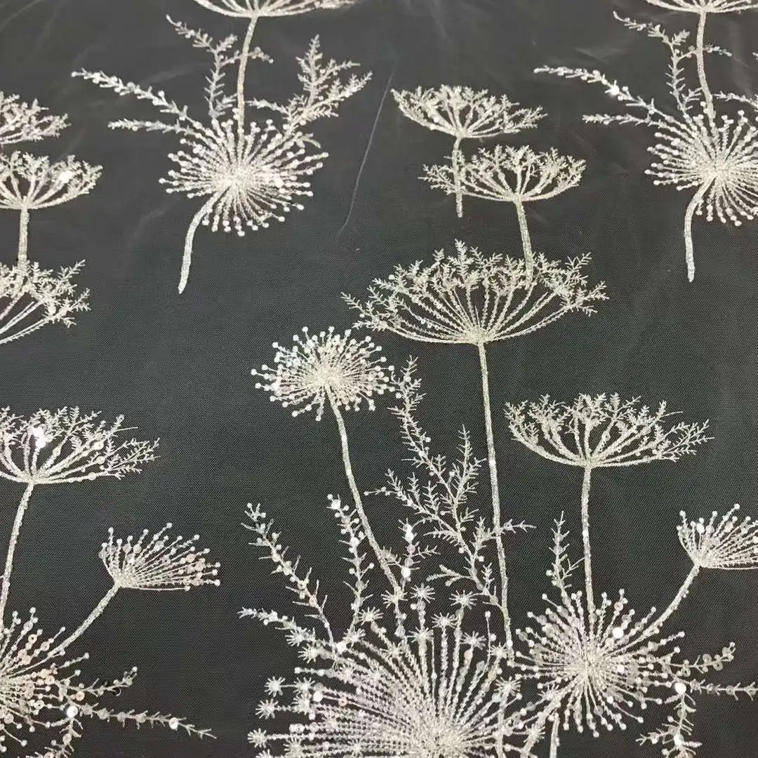 

Pretty White Weddings Design Crystal Sequins Embroidery French Tulle Net African Nigeria Lace Fabric For Evening Dresses. Party