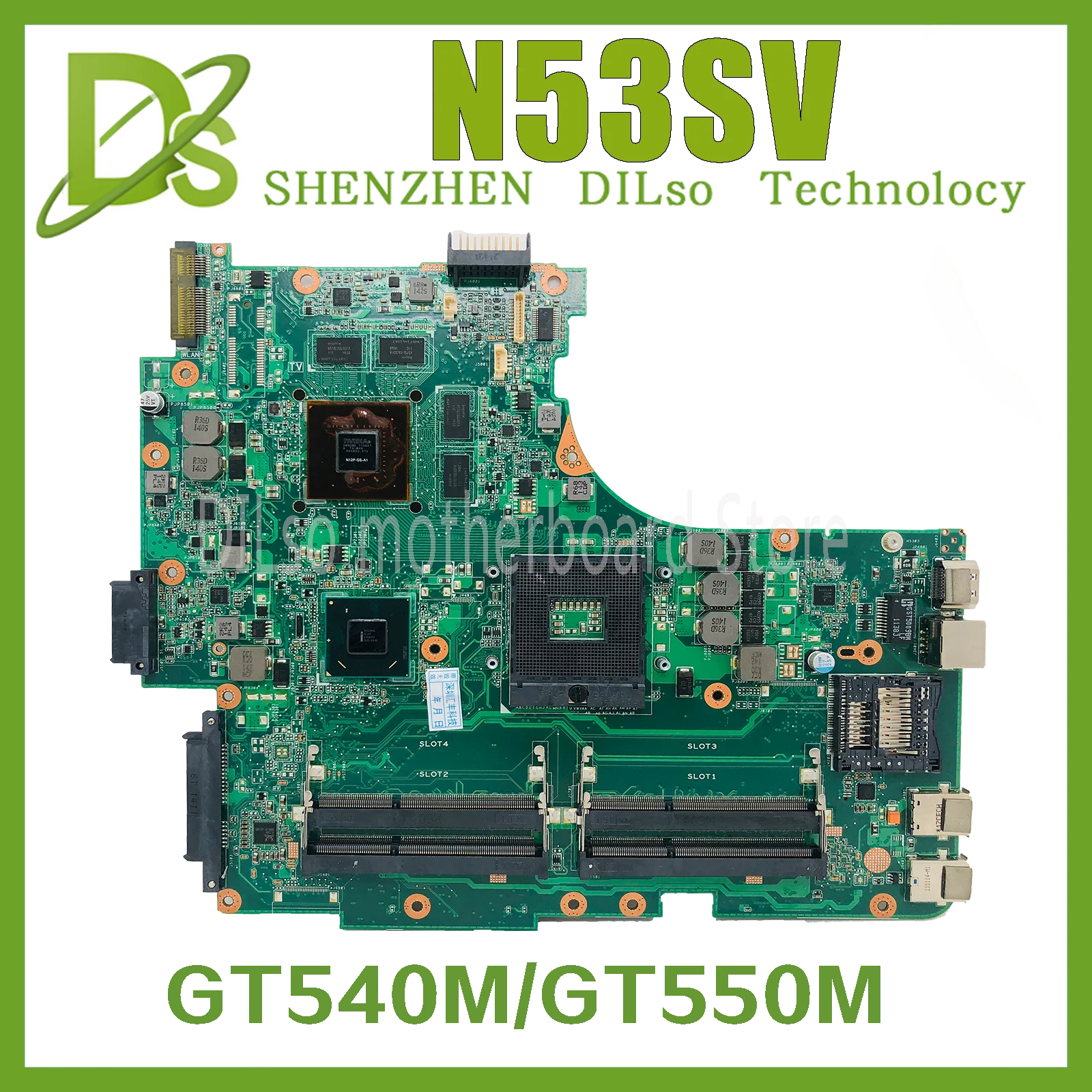 KEFU N53SN Mainboard For ASUS N53S N53SV N53SN N53SM Laptop Motherboard GT550M/GT540M 1G/2G video memoryTest work 100% original best motherboard 