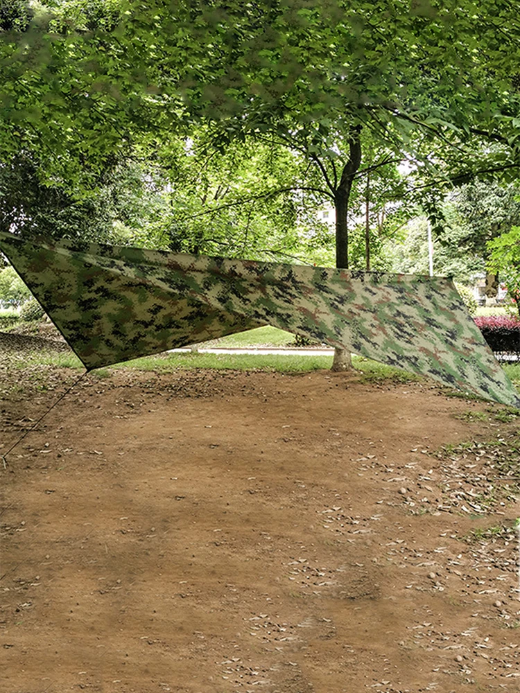 Description Picture 5 of itemCamouflage Awning Sun Shelter 210T Polyester Yarn Camping Tent Tarp Waterproof Foldable Ultra-light Picnic Backpacking Equipment