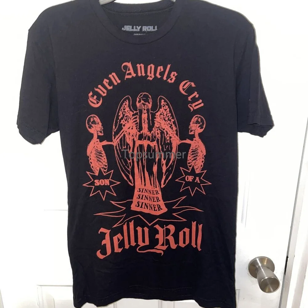 

Jelly Roll Even Angels Cry Black T-Shirt Size Medium Rare Shirt