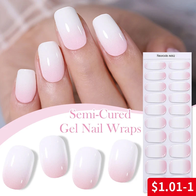 NAILOG Vernis à Ongles Semi-Durci, Autocollant Pour Pied Avec Finition Brillante - 32 Pièces Longue Durée, Dusty Rose