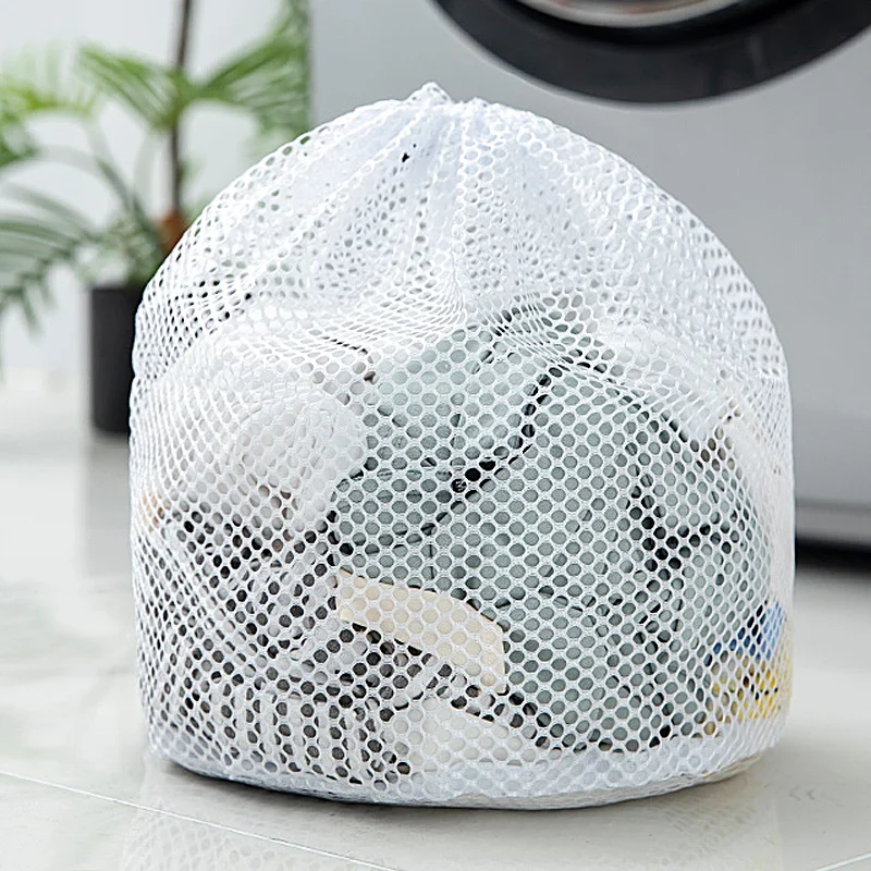 Net Washing Machine Bag Drawstring Mesh Underwear Laundry Basket Washing Bags Organizer Large Capacity Dirty Laundry Bag wicker hamper basket