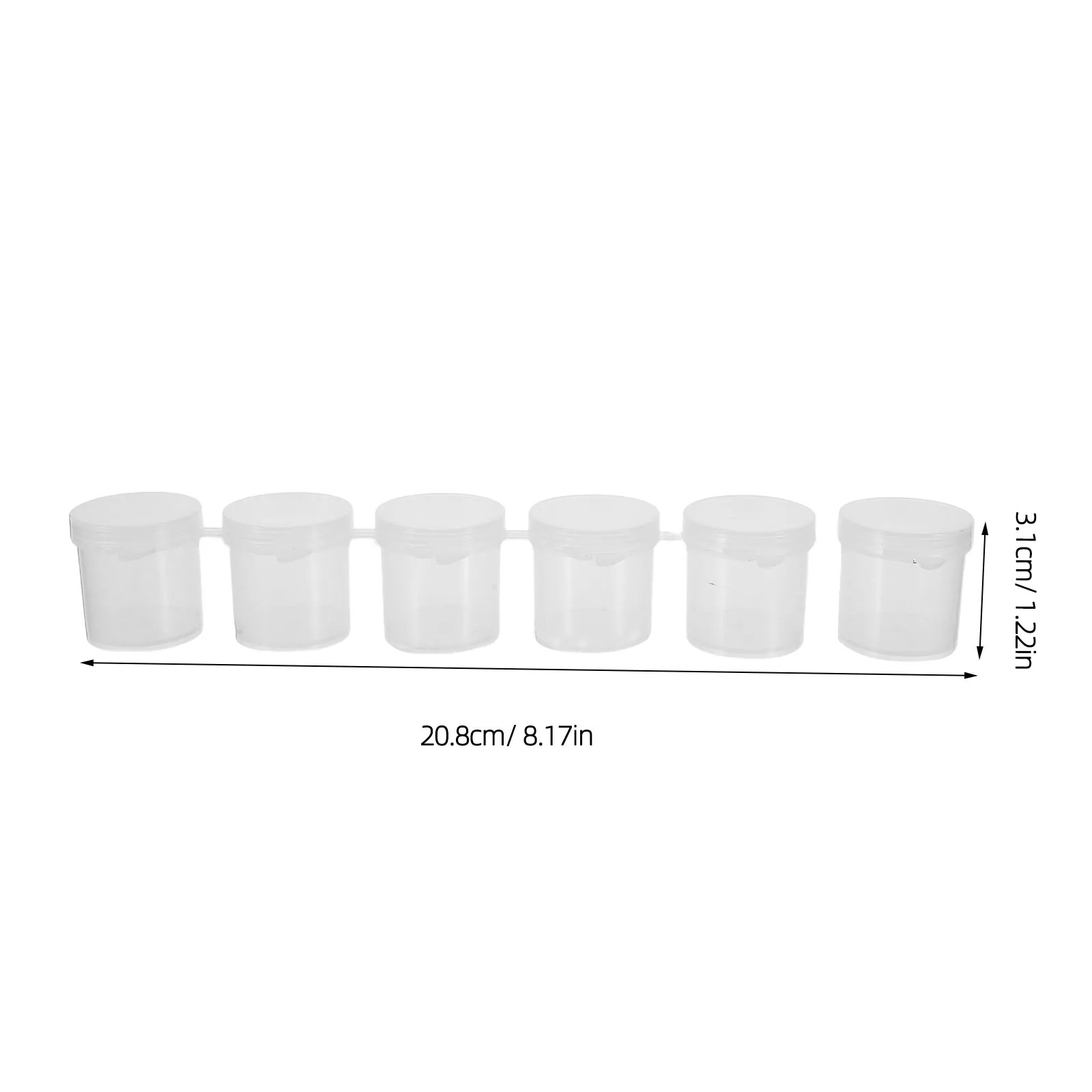10Pcs 빈 페인트 포트 스트립 플라스틱 팔레트 투명 뚜껑 미니 페인팅 컵 휴대용 페인트 컨테이너 여행 드로잉 공예