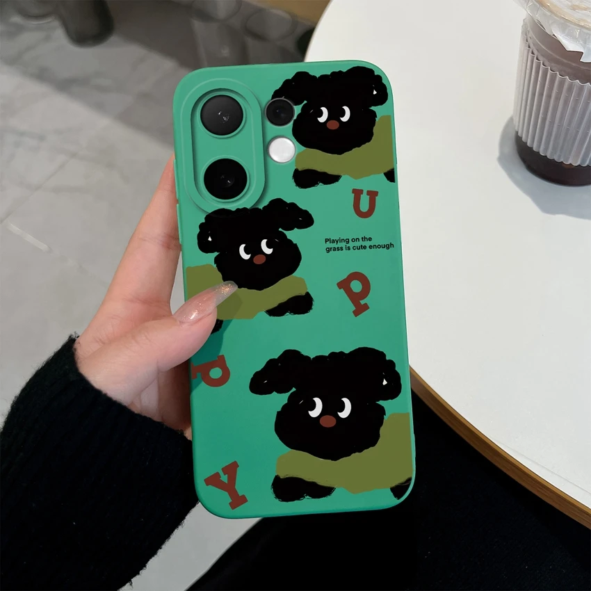 Beautiful Clouds Pattern Liquid Silicone Soft Back Phone Case - Anti-Slip Bumper