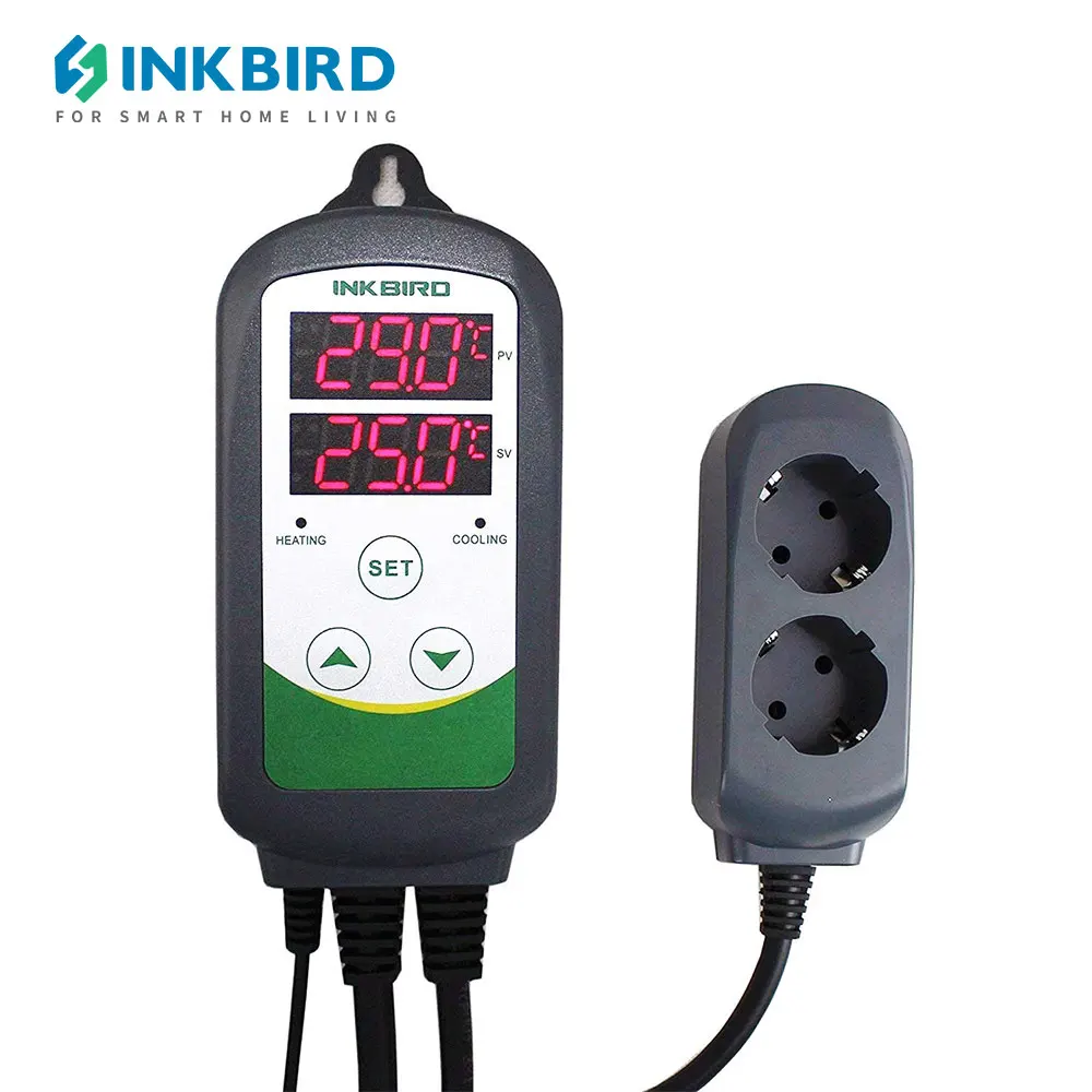 

INKBIRD ITC-308 Digital Temperature Controller with Sensor Heating and Cooling Temperature Thermostats for EU/UK/AU/US Plug