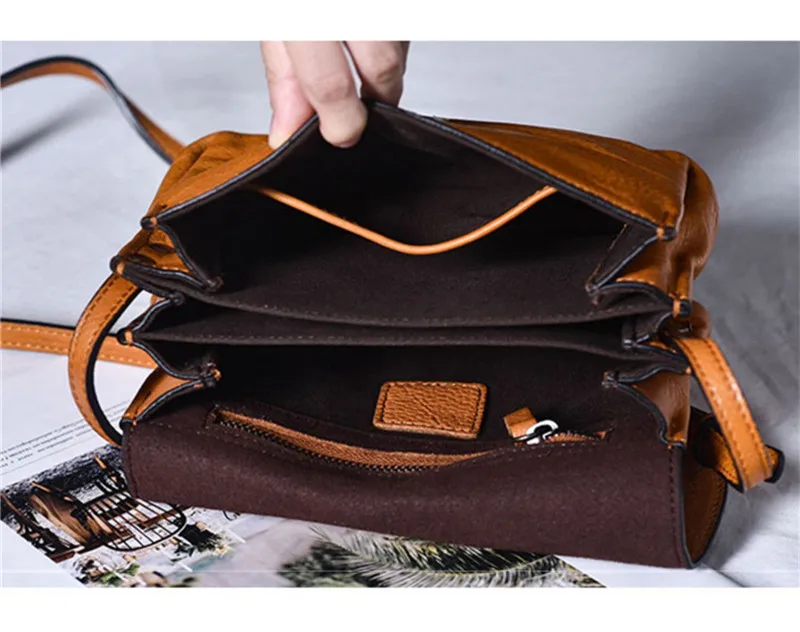 Casual simple outdoor organizer genuine leather women shoulder bag fashion luxury high quality real cowhide party crossbody bag