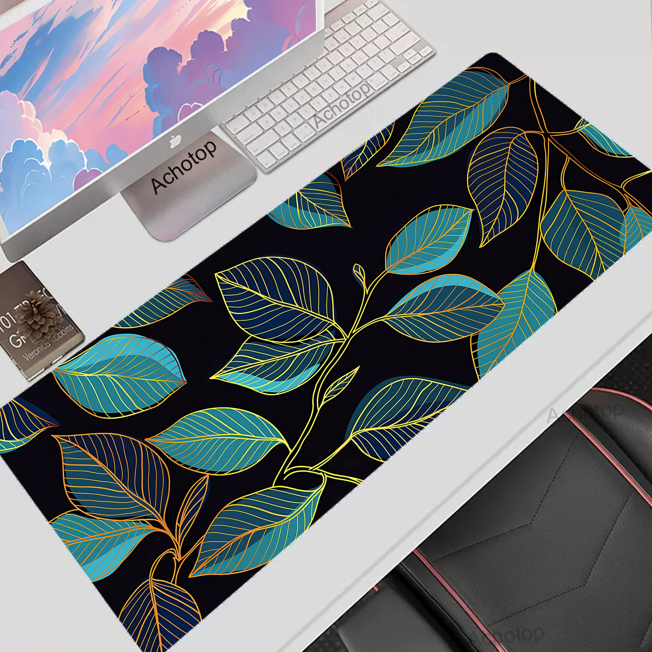 

Plant Mouse Pad Speed Locking Edge Mouse Mat Large Natural Rubber Deskmat Game Desk Mousepad Keyboard Mats Mousemat XXL 90x40cm