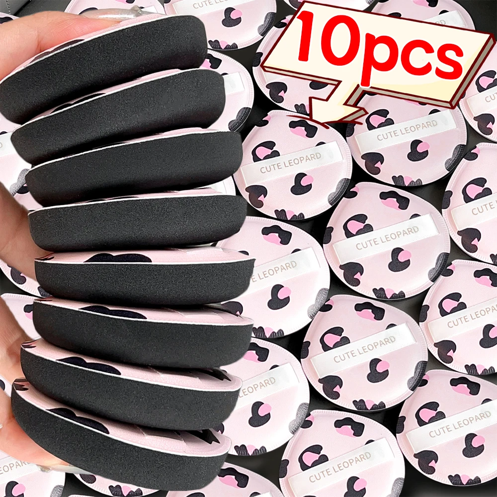 Cotton Leopard Print Makeup Sponge for Dry Wet Beauty Application