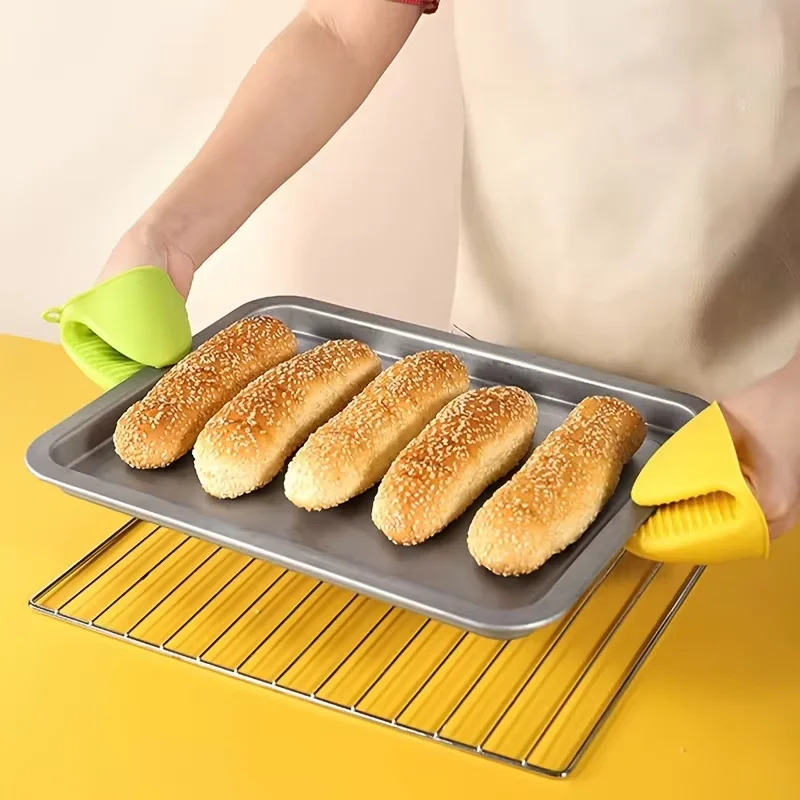 Silicone Mini Oven Insulated Hand Grip Anti scald Gloves Microwave Gloves Gripping Thick Oven Kitchen Cooking Tools Silicone Oven Mitts Kitchen Gloves Silicone Oven Gloves