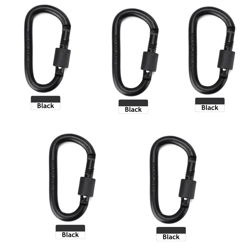 Details about   Locking Carabiner Clip D Shape Spring-Loaded Gate Aluminum Keychain Gate Buck... 