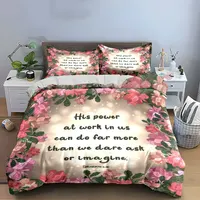 Ensemble d'inspiration florale pour la réflexion, décoration de chambre pour enfants et adultes, magnifique ensemble de literie trois pièces en cadeau 3