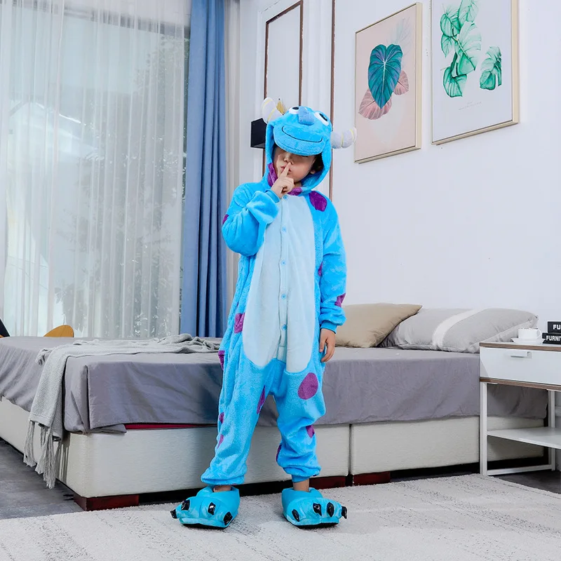 Frauen Männer Onesies Kigurumi Sulley Cartoon Onesie Anime Pyjamas Winter Outfit Festival Party Anzug Geschenk Für Halloween Weihnachten – Detail 4