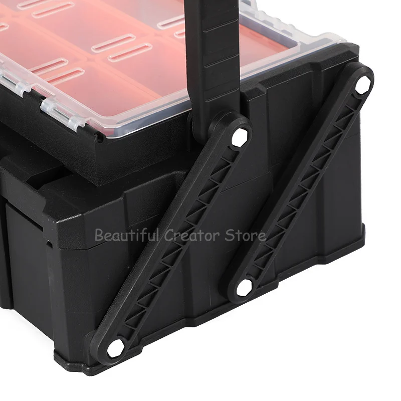 Hardware Tool box organizer Parts Storage Box Large Folding box  Screws Organizer Portable Toolbox Electric Suitcase Hard Case 4