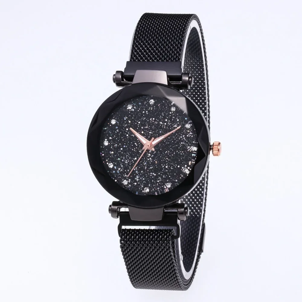 Luxury Magnetic Starry Sky Watch for Women Crystal Analog Quartz Wristwatches Ladies  For Gift Clock 2