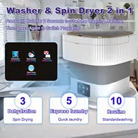 Compact Portable Washing Machine: 11L Small Fold Washer with Spin Dryer, Mini Foldable Clothes Washer, Ideal for Travel 2
