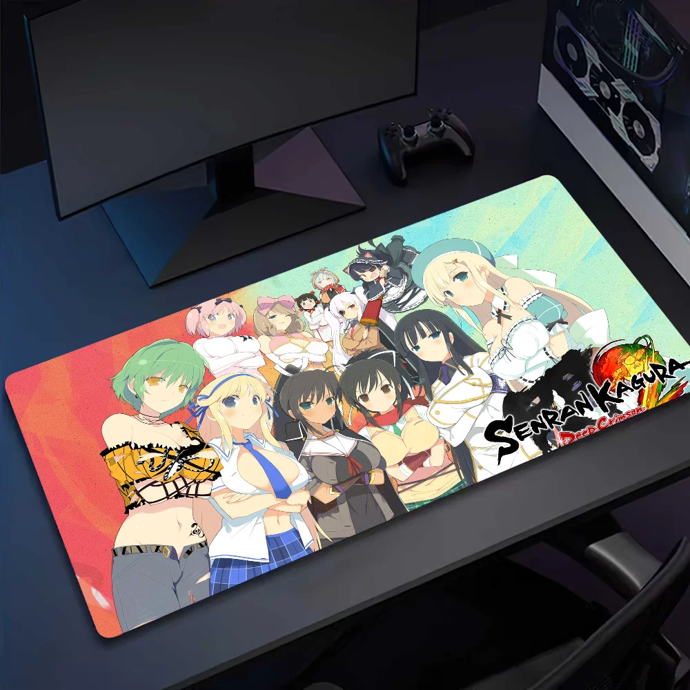 Game Senran Kagura Peach Ball Mousepad Computer Office Game Table Mats XXL Rubber Anti-slip Gaming Keyboard Long Desk Pads 4