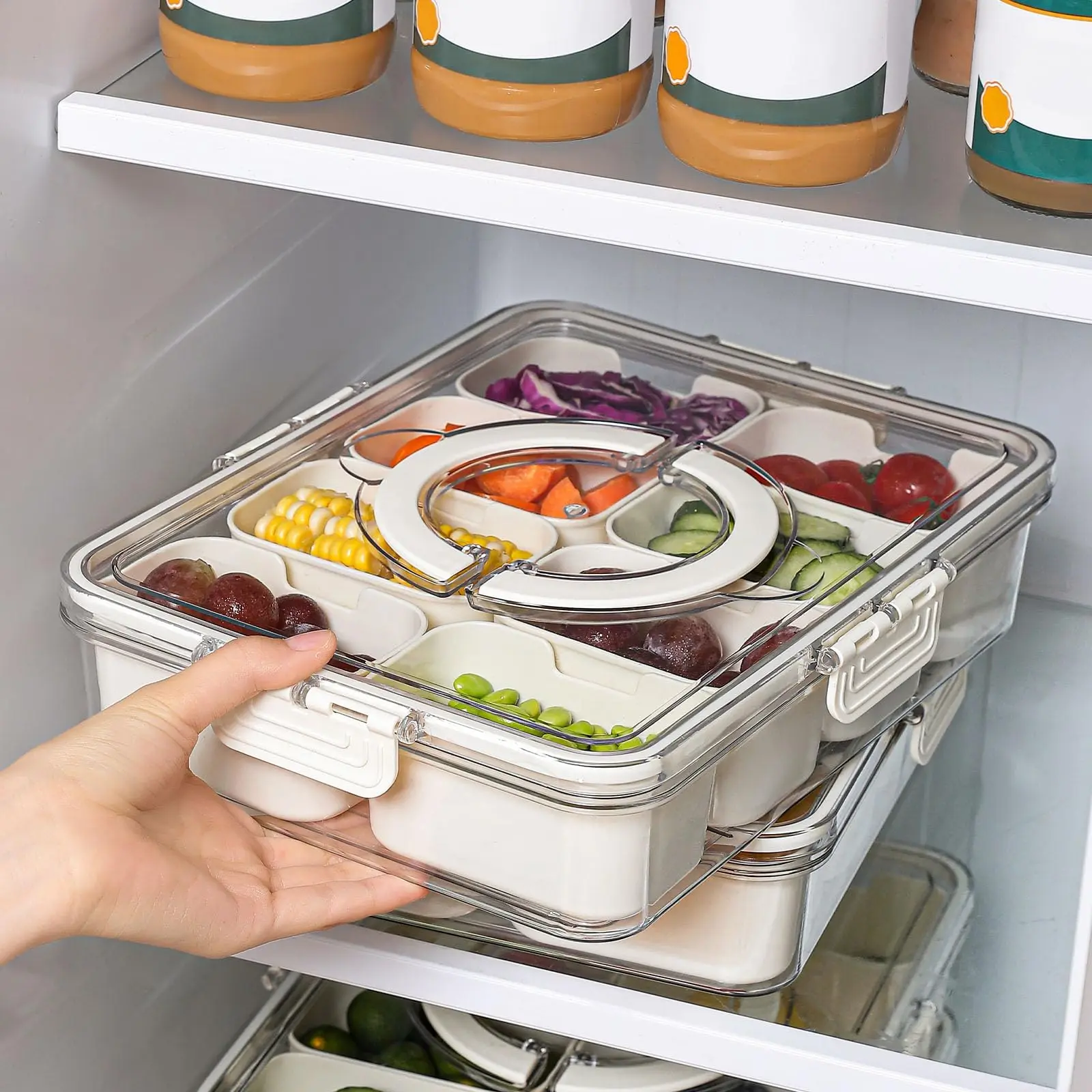 Separate Serving Trays With Lids And Handles Snack Containers Snack Boxes Tray Vegetable Tray Deli Boxes Candy Organizer