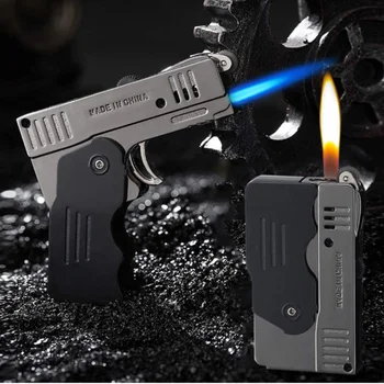 Torch Turbo Gas Lighter Gun Switchable Soft Jet Flame Gas Lighter Butane Creative Dual Mode Lighter