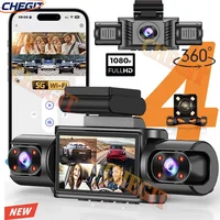 2026 New 360° Car Dash Cam 3/4 Channel WiFi APP Dash Cam HD 1080P Car DVR Loop Recording Night Vision Add 24H Parking Monitor