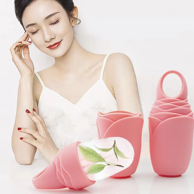 

New Portable Face Spa Ice Roller Mold Food-graded Soft Silicone Mould Eyes Neck Anxiety Wrinkle Relief Facial Tools Ice Molds