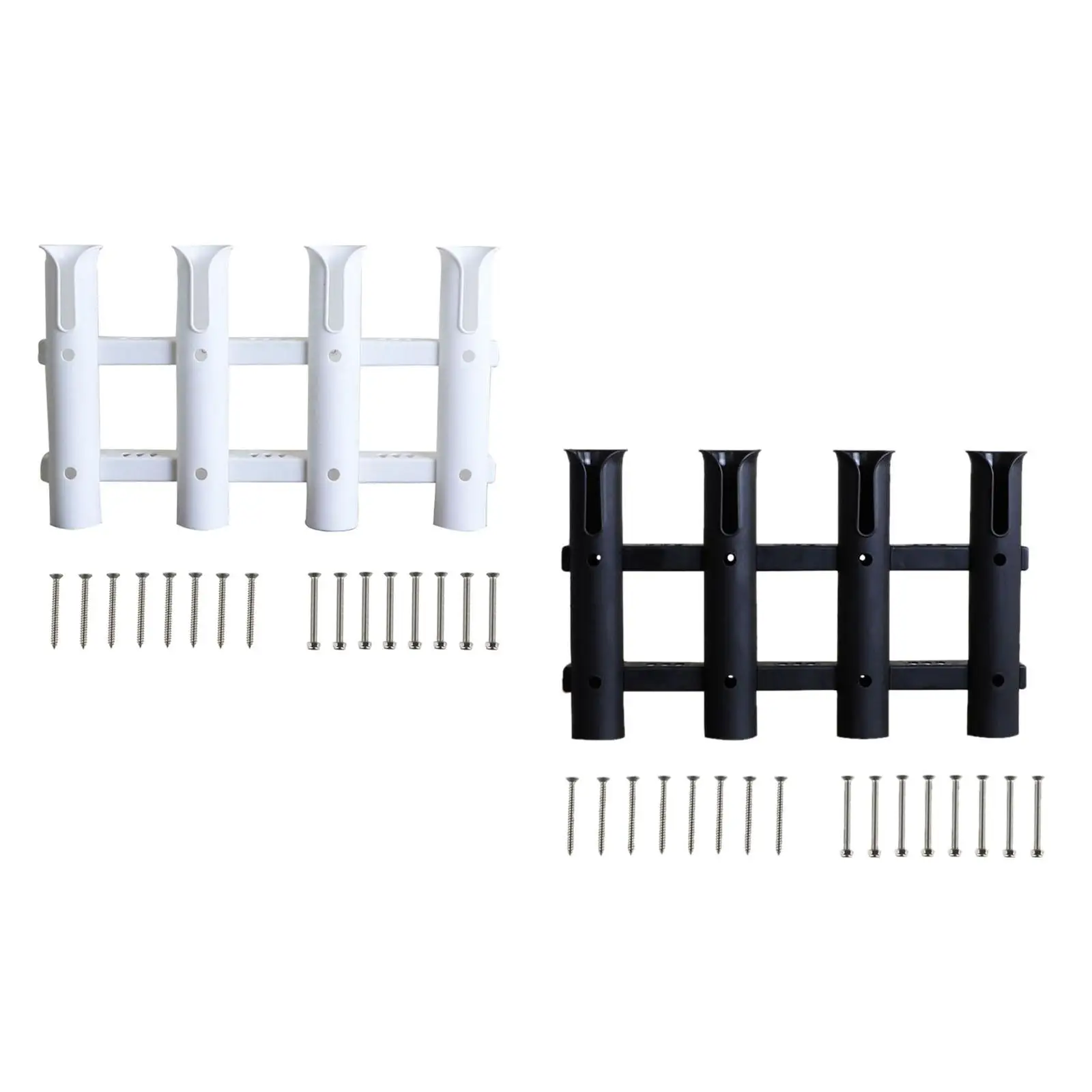 Portable 4 Rod Fishing Holder Rack Nylon Plastic Bracket Tube Support for Boat Kayak Bed Bank Vehicle