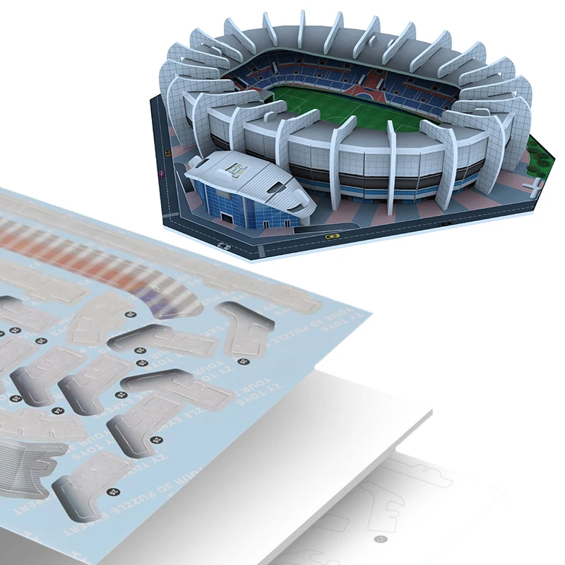 3D Football Stadium Paper Puzzle - Home Decor & Gift