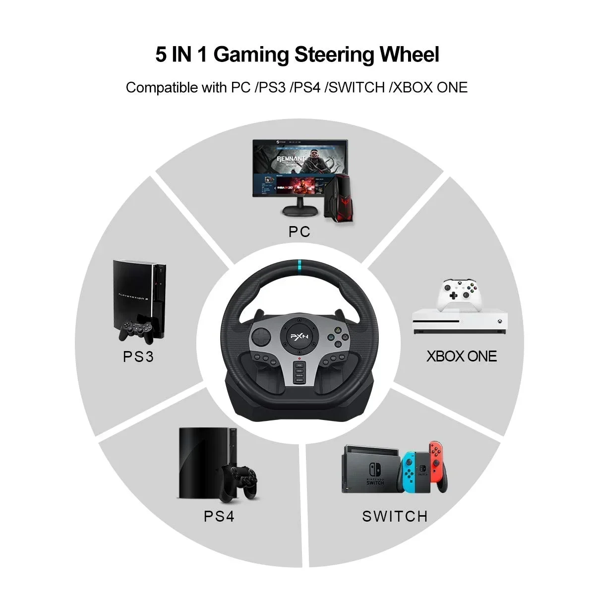 PXN 게임 레이싱 휠, PS4, PS3, Xbox One, PC 윈도우, 닌텐도 스위치, Xbox 시리즈 S, X 270 °, 900 ° PC 게이머용, V9