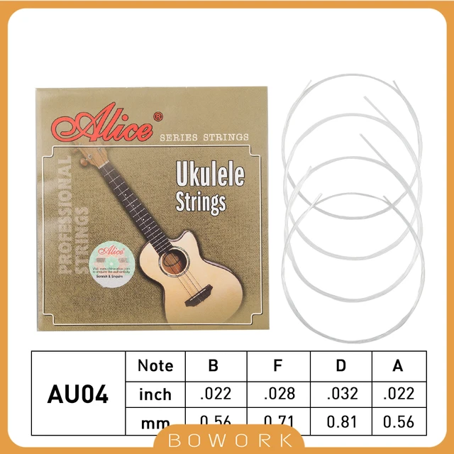 Cordes Ukulélé Professionnelles Alice AU04 en Nylon Transparent, Mini  JESoprano Hawaïen Interdit Tenor