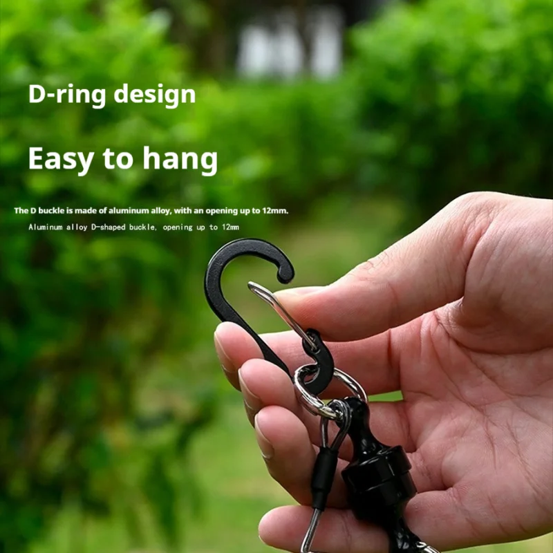Magnetic Retractable Fishing Lanyard with Carabiner Attachment