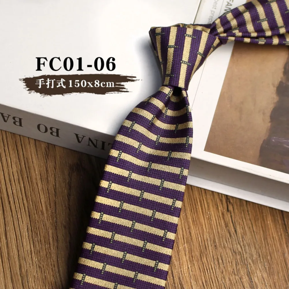 8cm Width Brown Colorful Printed Neckties Mens Silky Polyester Yellow Flower Neck Tie Business Casual Shirt Accessories Cravat