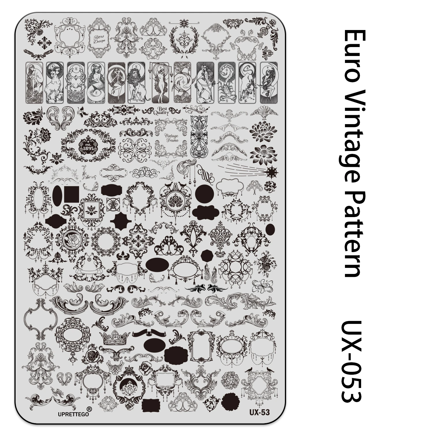 Stainless Steel Stamping Plate Template  Abstract Vintage Fabric Texture Pattern Xmas Halloween UX Serial 2 2