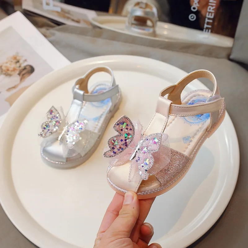 

Girls Flat-heeled Sandals Children Shoes Spring and Summer Girls Flats Princess Skirt Bow Fashion Shoes Kids Sandals Size:23-36