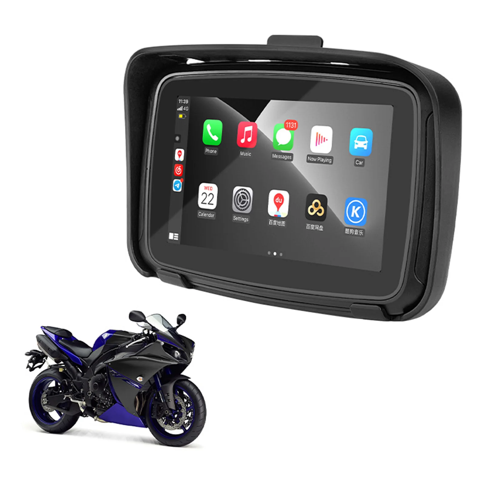 

Специальный навигатор для мотоцикла, 5 дюймов, поддержка CarPlay и Android, автоматический сенсорный уличный IPX7 водонепроницаемый внешний автомобильный навигатор для мотоцикла CarPlay