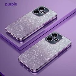 Shiny Glitter Plating Silicone Phone Case with Camera Lens Protection for INFINIX Hot 12 Play (PURPLE)
