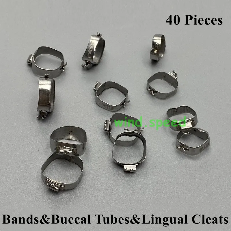 10Pack/40pcs Dental Orthodontic Plain Molar Bands & Buccal Tubes
