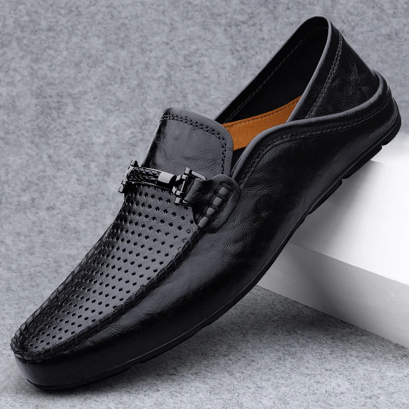 Men's Casual Loafers Fashion Dress Shoes Comfortable Wear-Resistant Lightweight Round Toe Breathable Walking Shoe Spring Autumn