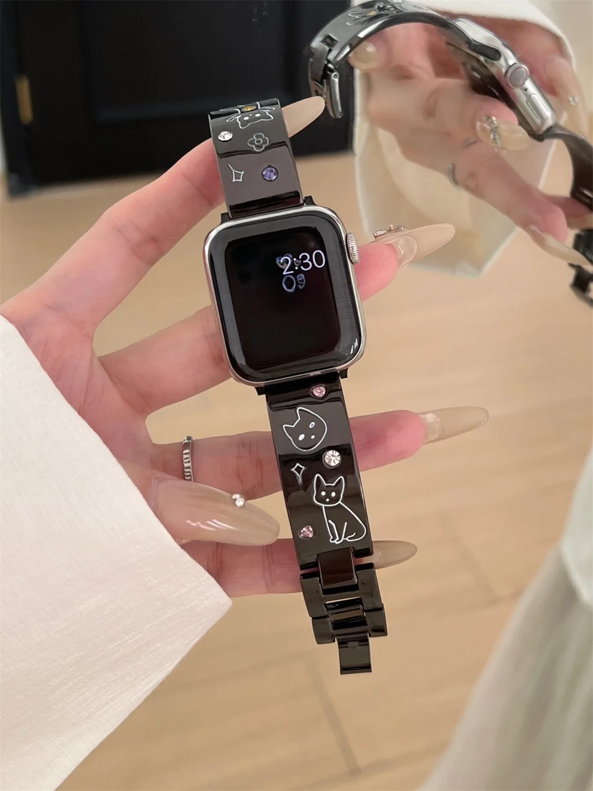 Bracelet de montre pour iwatch 42/44/45/46/49 mm 38/40/41 mm Bracelet de montre tendance en métal pour montres série Ultra2 série 10/9/8/7/6/5/4/3/2/1_voghion.com