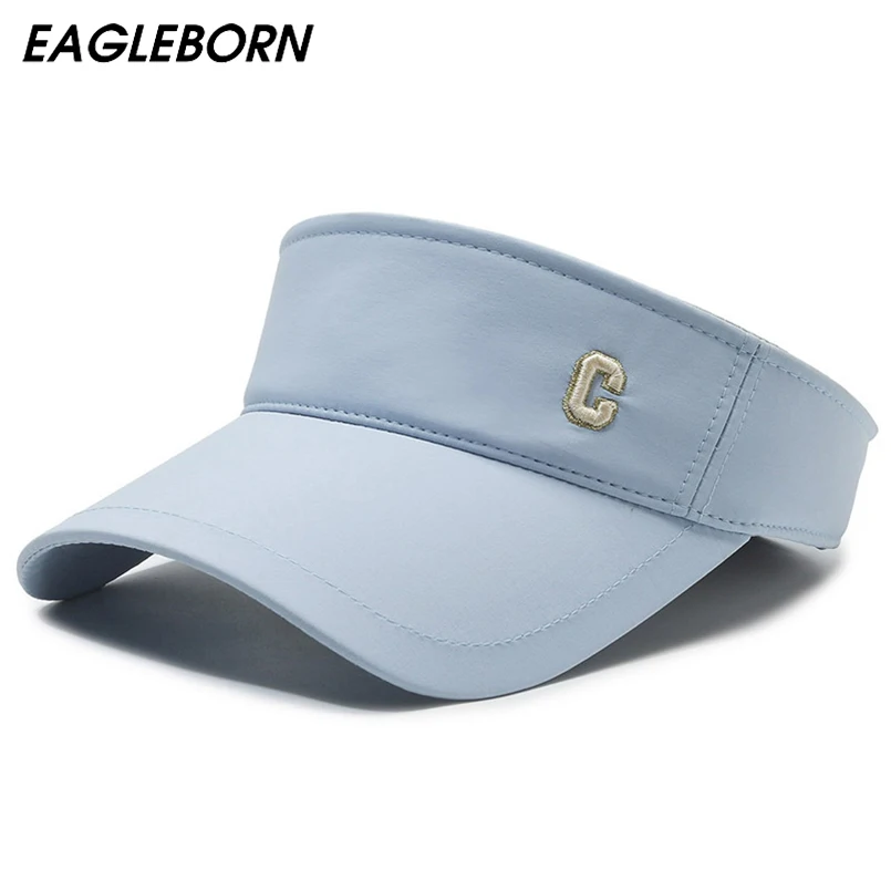

EAGLEBORN C Letter Embroidery Empty Top Sun Hat Women Summer New Sport Topless Golf Caps Sun Hat for Women Caps