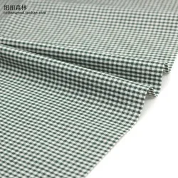 Colorful Christmas Grid Fabric in Cotton for DIY Projects, Baby Clothes, Shirts & Dresses (140x50cm) (Silent Green)