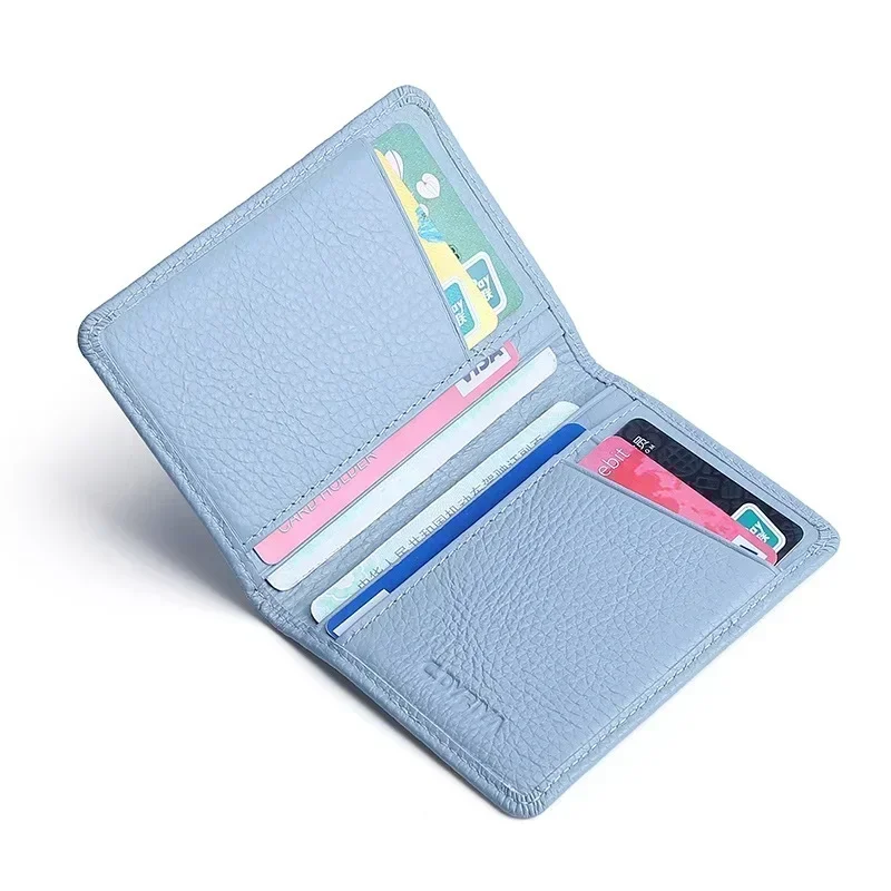 Multi-card Slot Portable Leather Card Case Bank Credit Card ID Bus Holder