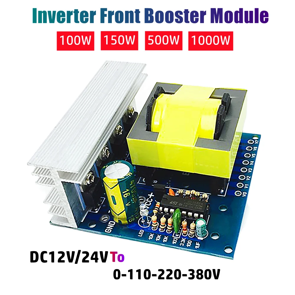 para Ac18v 110v 220v 380v Pequeno Inversor Boost Board ac para dc Conversor Front Booster Circuit Board 100w 150w 500w 1000w Dc12v 24v