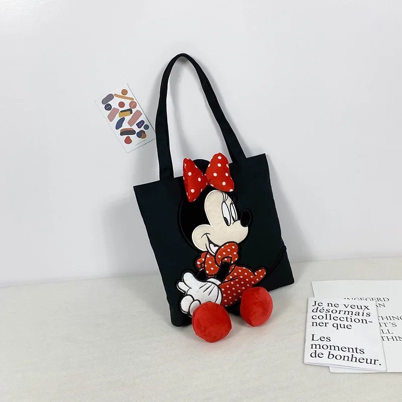 Anime Mickey Mouse Double Shoulder Bag Women Bag Canvas Bag Trend Female  Cosmetic Bag Student Bag Large Capacity Plush Bag - AliExpress