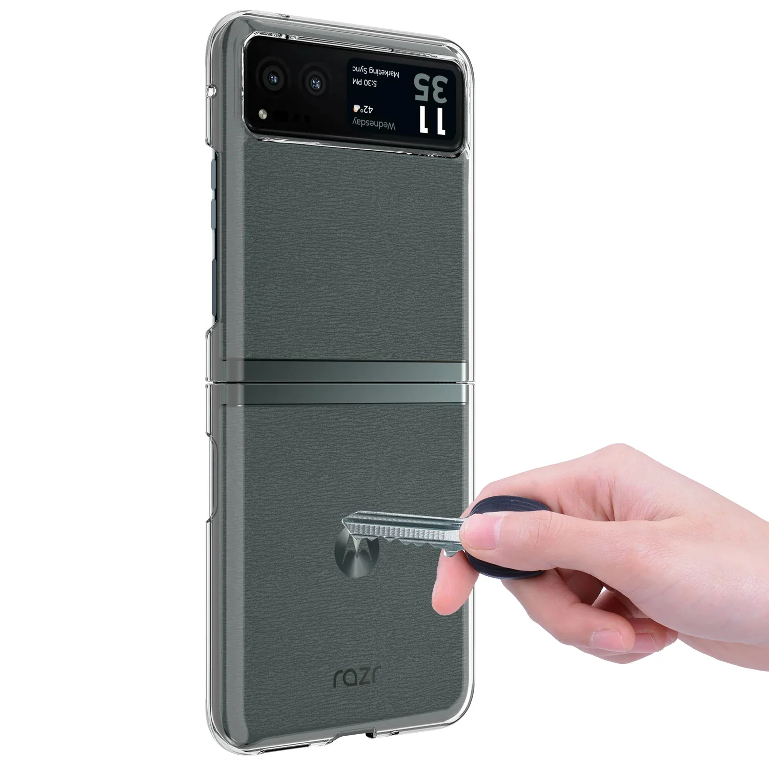High Transparency Ultra-Thin Shockproof Folding Hard Acrylic Back Case - Clear