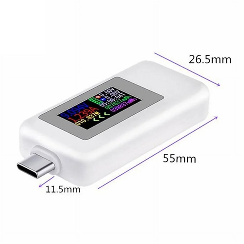 USB Tester 10 in 1 Type-C Colorful Display AC Meter Current Voltage Monitor Power
