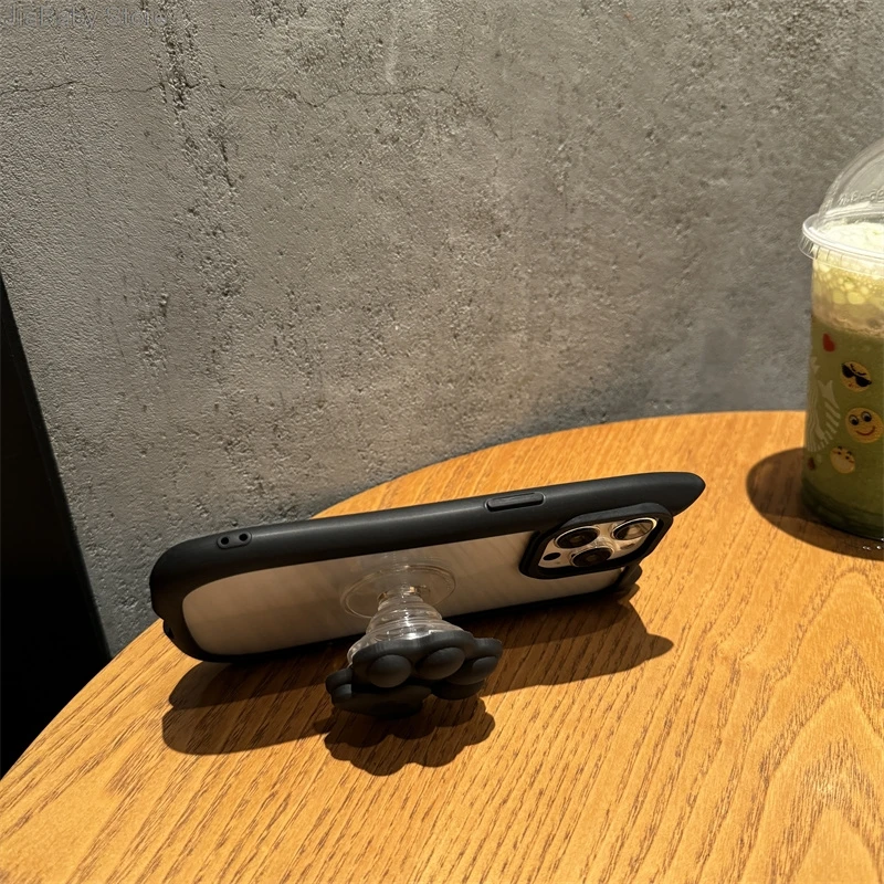 Tekutý průhledný silikonový kryt s plným pokrytím s kočkou, měkký třpytivý kryt pro iPhone 11 12 13 14 15 16 Pro Max Plus_voghion.com