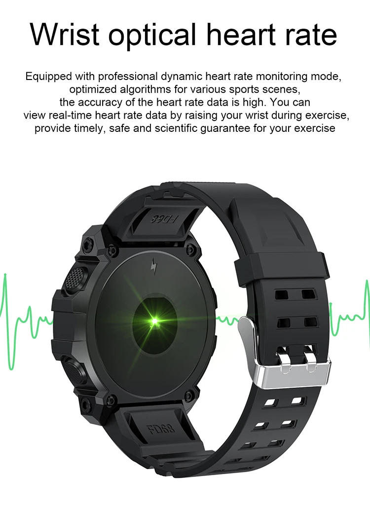 FD68 Smart Watch Health Monitor Smartwatch Waterproof Smart Watches Wrist Ultra-long Standby Sport Band For Android IOS