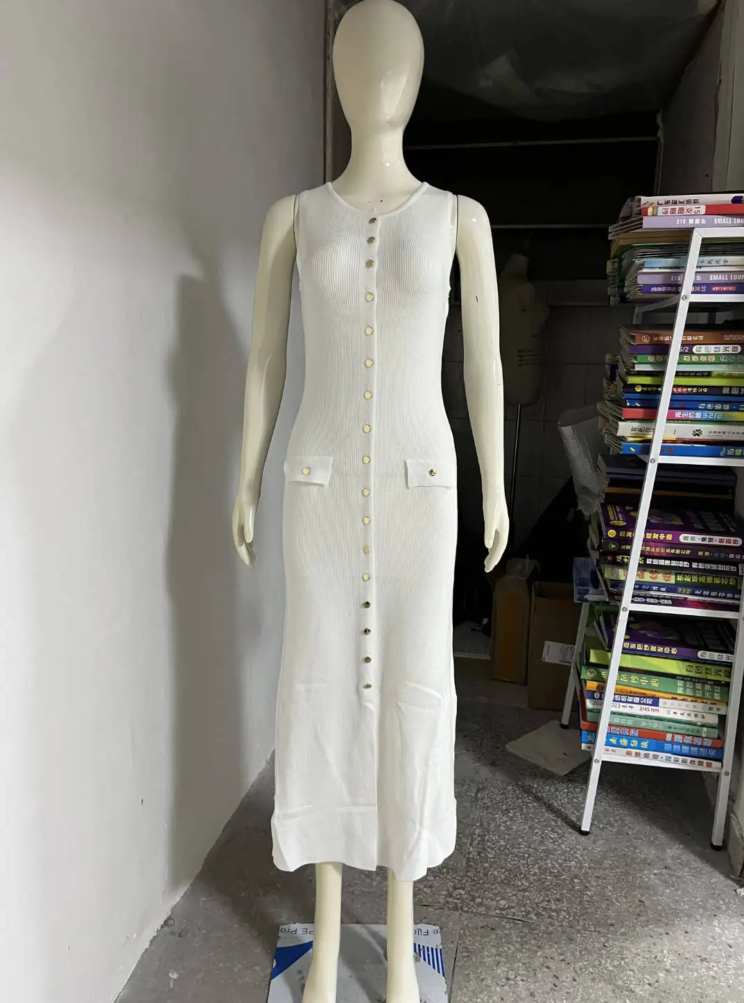 Elegant Knit Ribbed Long Dress For Women Slim Fashion Sleeveless Patchwork High Waist Pocket Dress Women's Maxi Dress 16 Elegant Knit Ribbed Long Dress For Women Slim Fashion Sleeveless Patchwork High Waist Pocket Dress Women's Maxi Dress