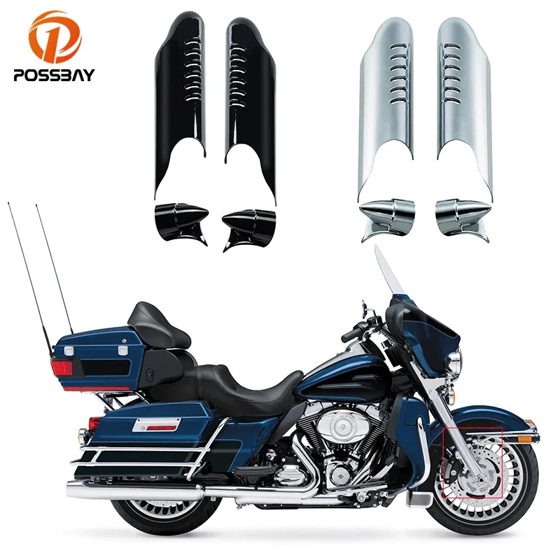 

1 пара, хромированный/черный дефлектор вилки для Harley Touring Electra Glide Classic FLHTC, аксессуары для мотоциклов