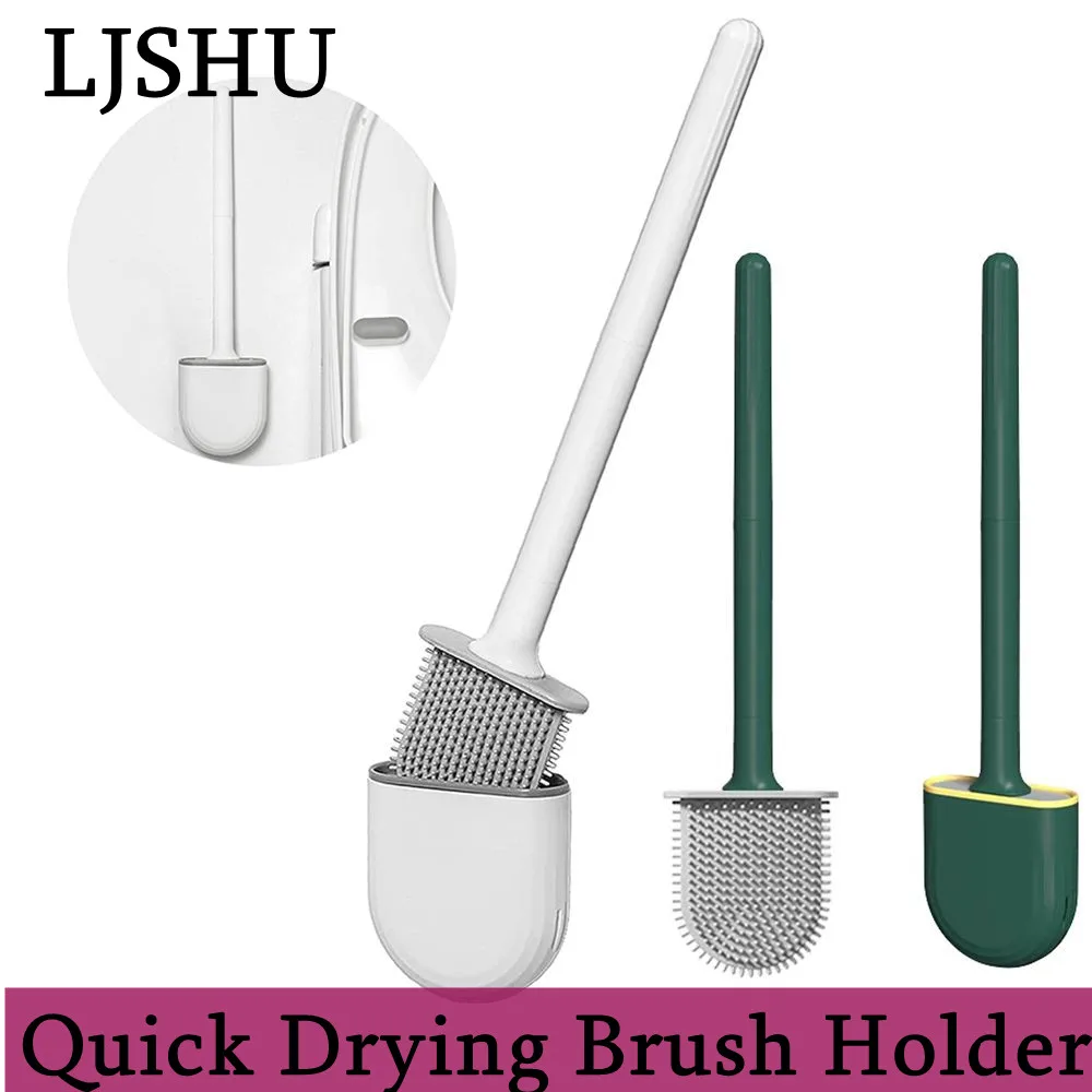 Breathable Toilet Brush With Base Silicone Long Handled Black Cleaner Wall Mounted Wc Bathroom Accessories |