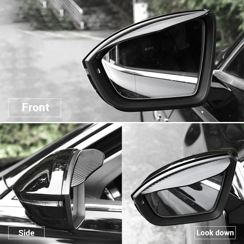 2PCS Car Rearview Mirror Rain Eyebrow Carbon Fiber Universal Car Rain Shield Reversing Mirror Cover Accessorie